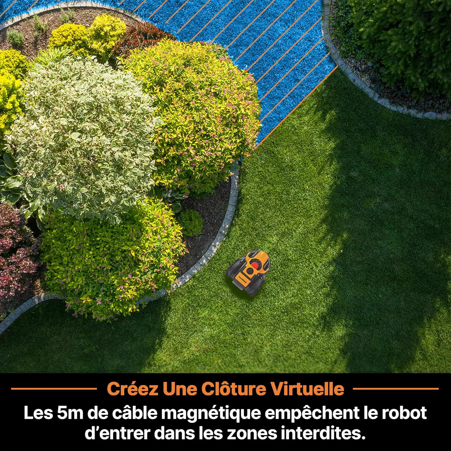 Robot tondeuse naturel 200 m² vue 5