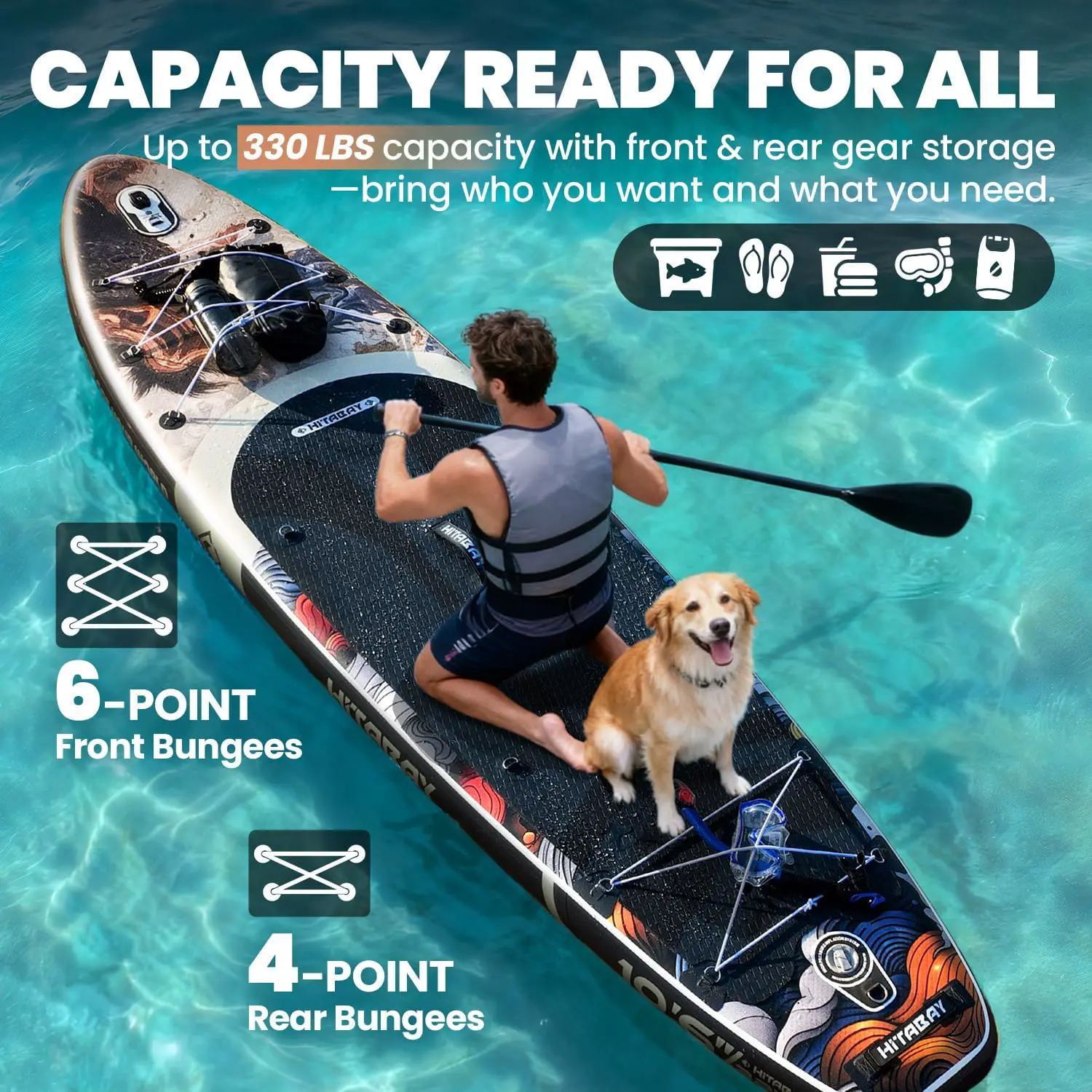 Paddle gonflable noir vue 4