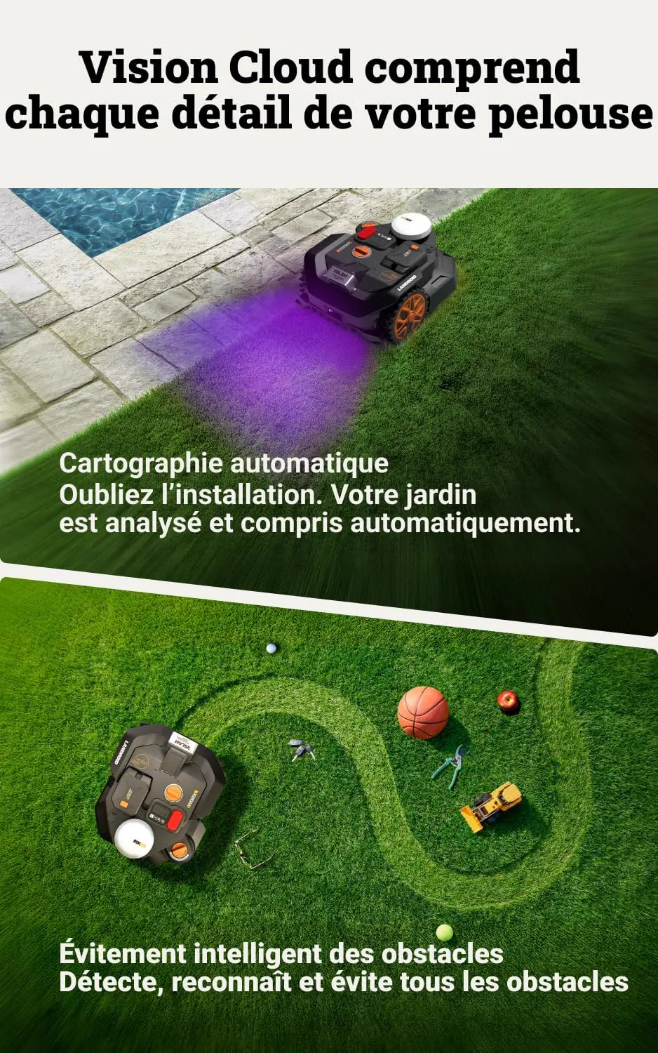 Robot tondeuse naturel 600 m² vue 2