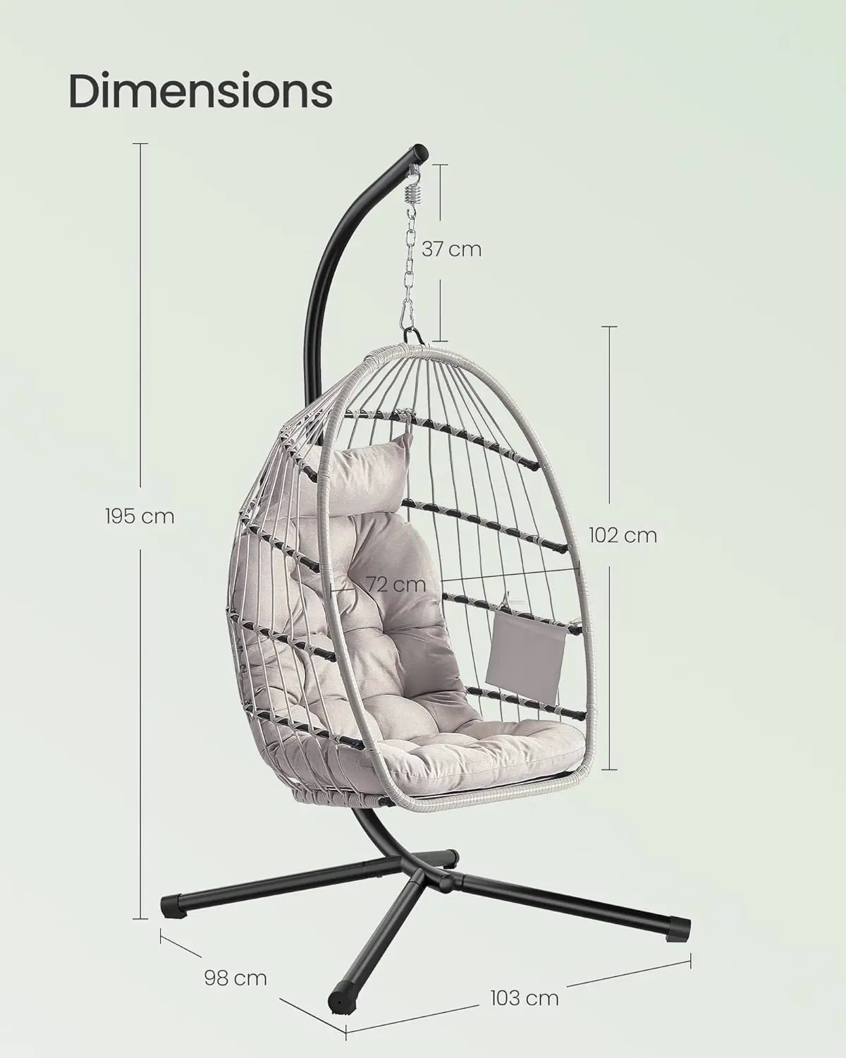 Fauteuils suspendus en acier blanc vue 6
