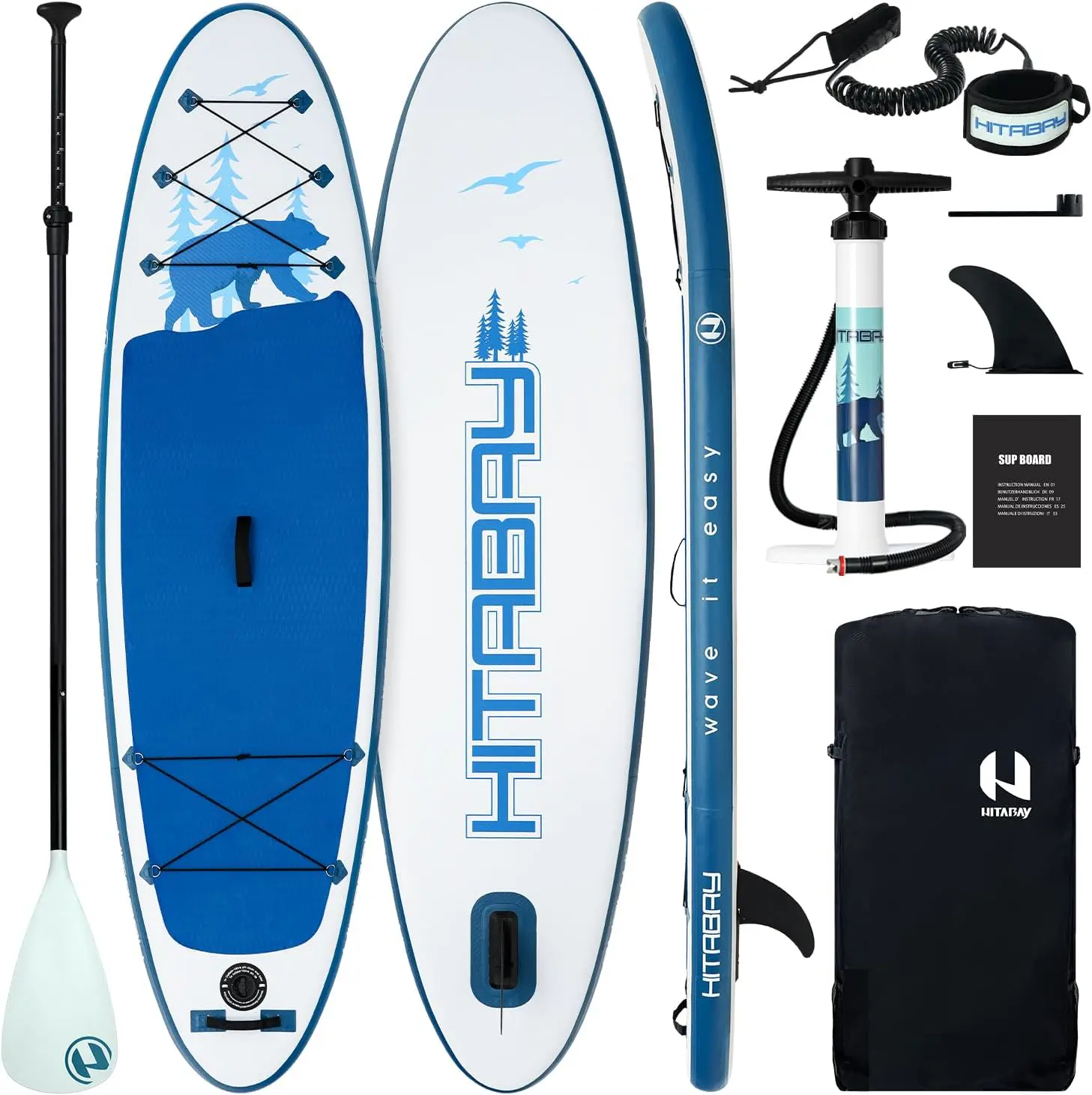 Kit de Planche de Stand up Paddle Gonflable avec Accessoires complets