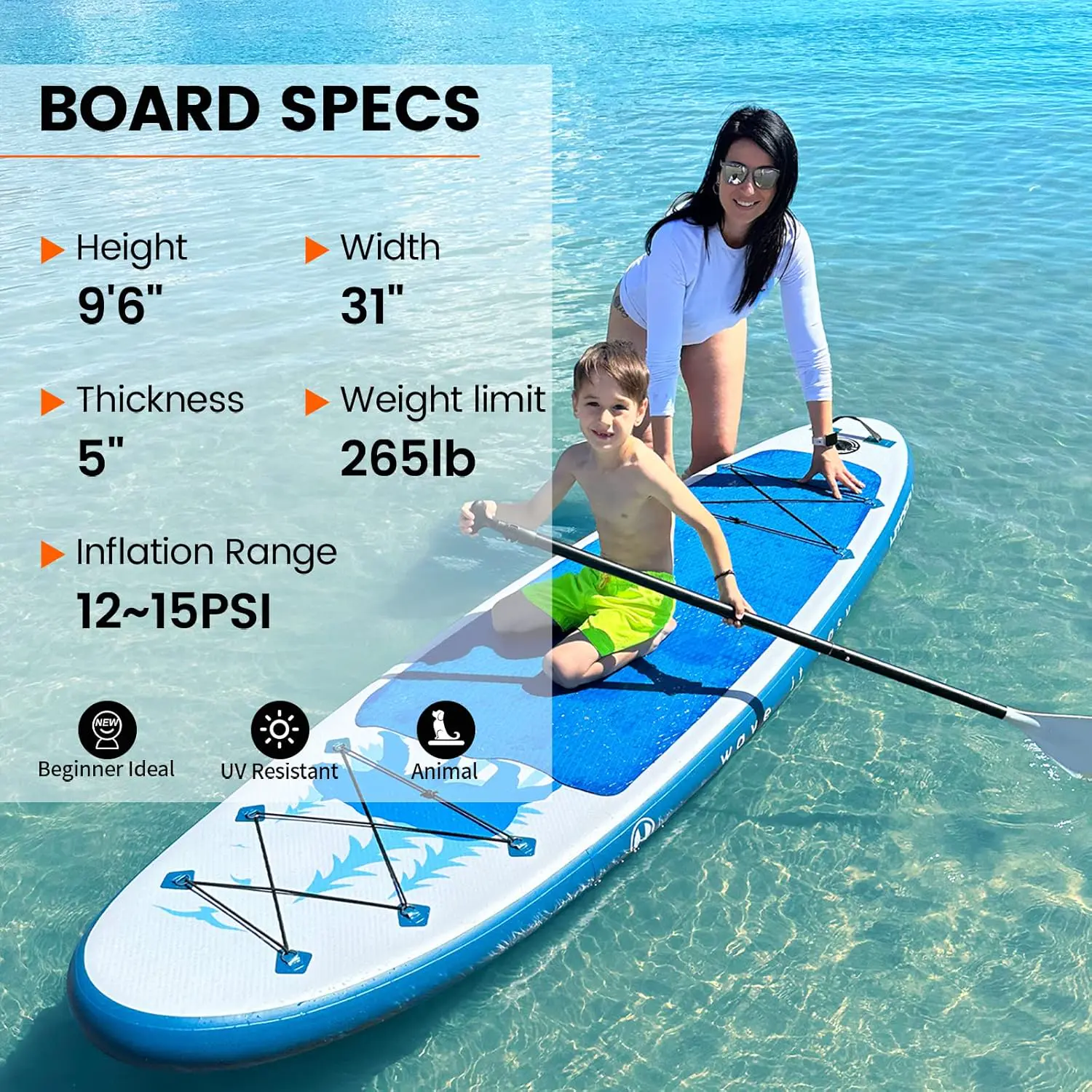 Paddle gonflable Kit de Planche de Stand up Paddle Gonflable a… vue 2
