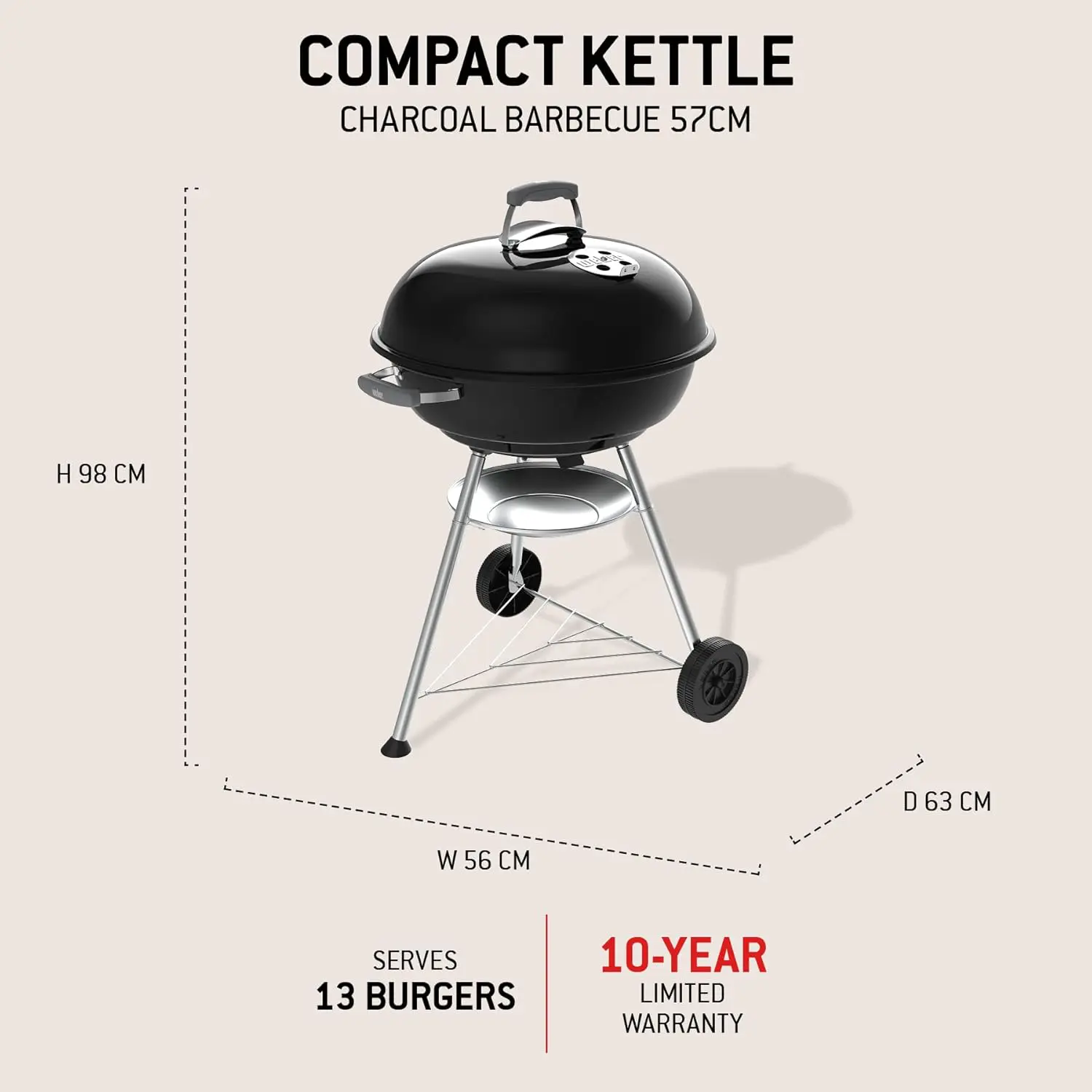 Barbecue weber 8 places en métal noir 63 x 57 vue 4