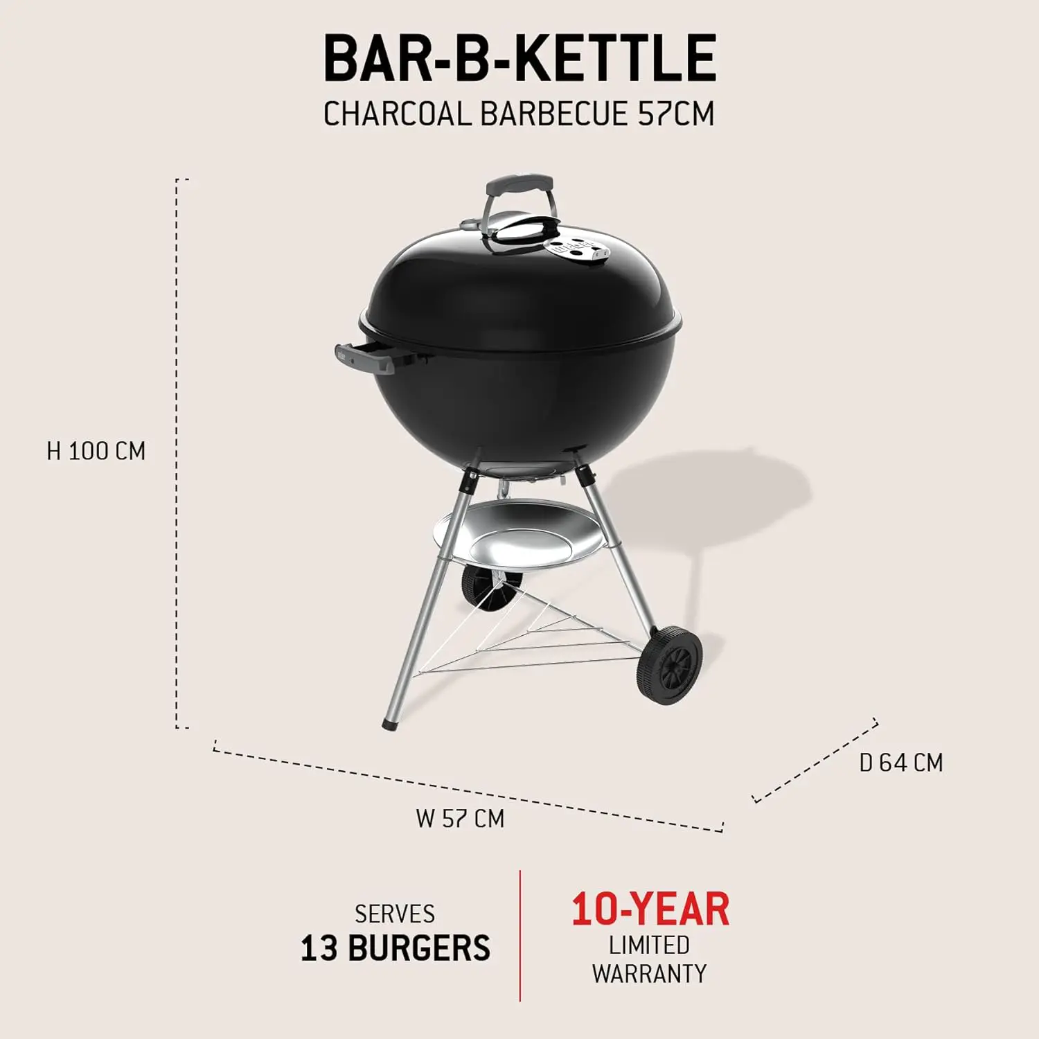 Barbecue weber 8 places en métal noir 63,5 x 57 vue 4