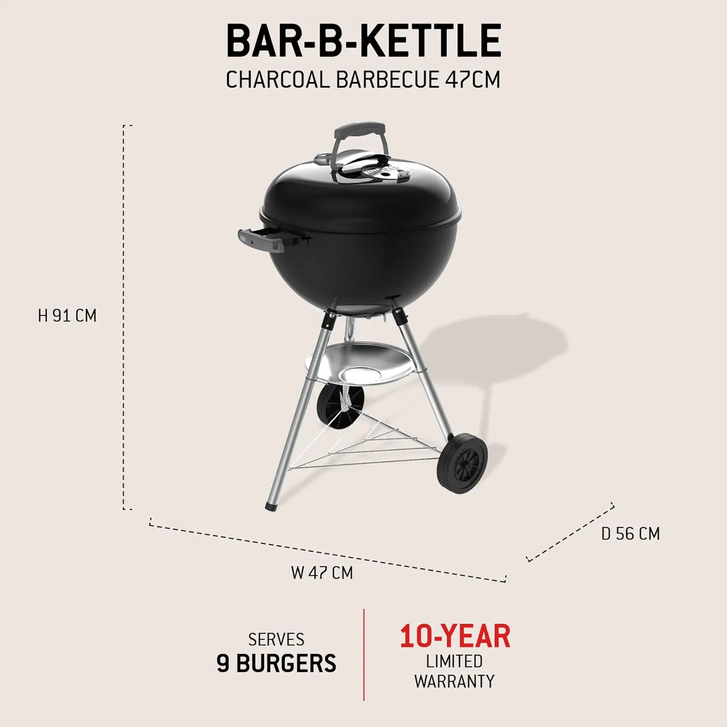 Barbecue weber 6 places en métal 52 x 51,5 vue 4