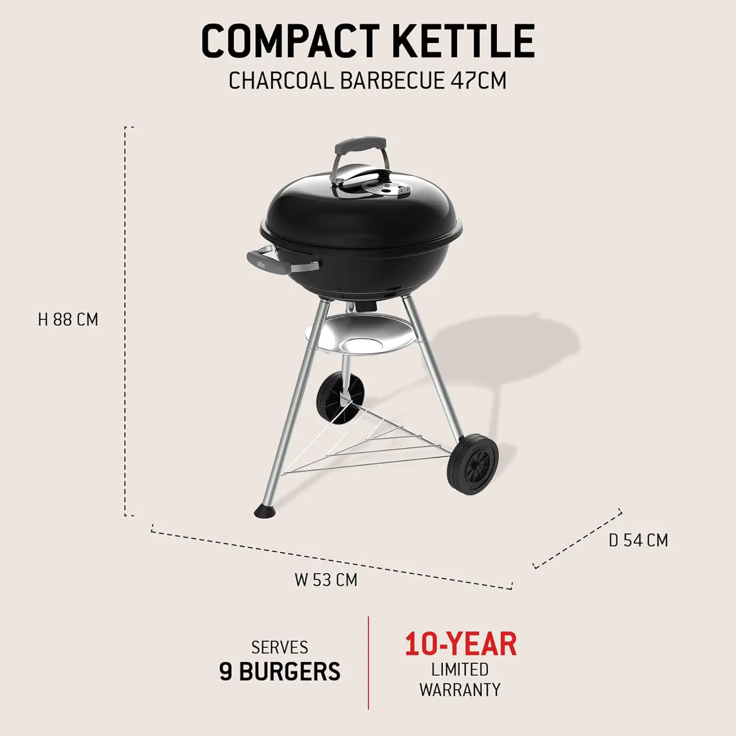 Barbecue weber 6 places en métal noir 54 x 47 vue 4