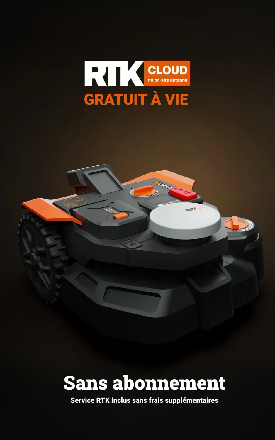 Robot tondeuse en métal noir 800 m² vue 4