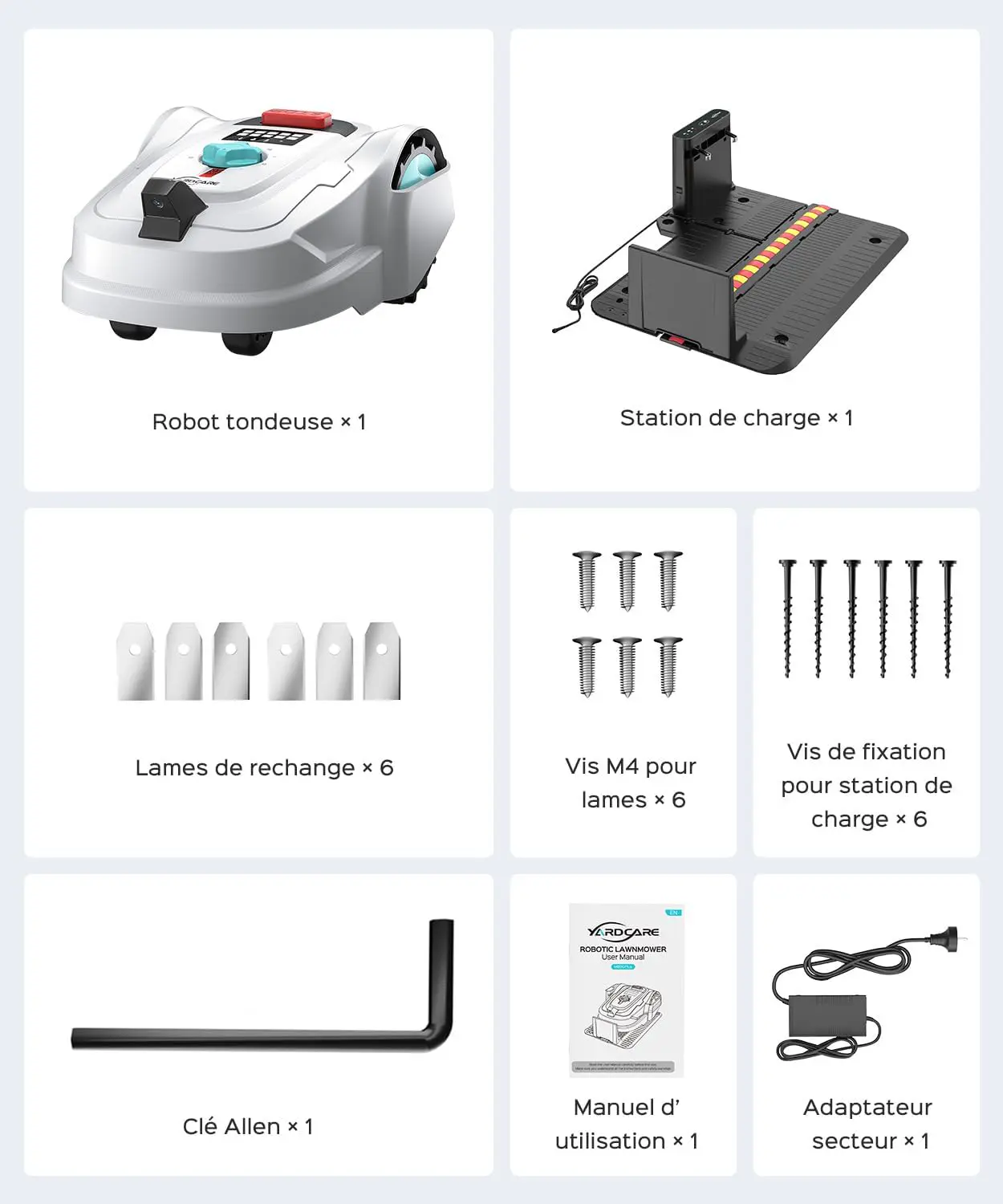 Robot tondeuse blanc 800 m² vue 10