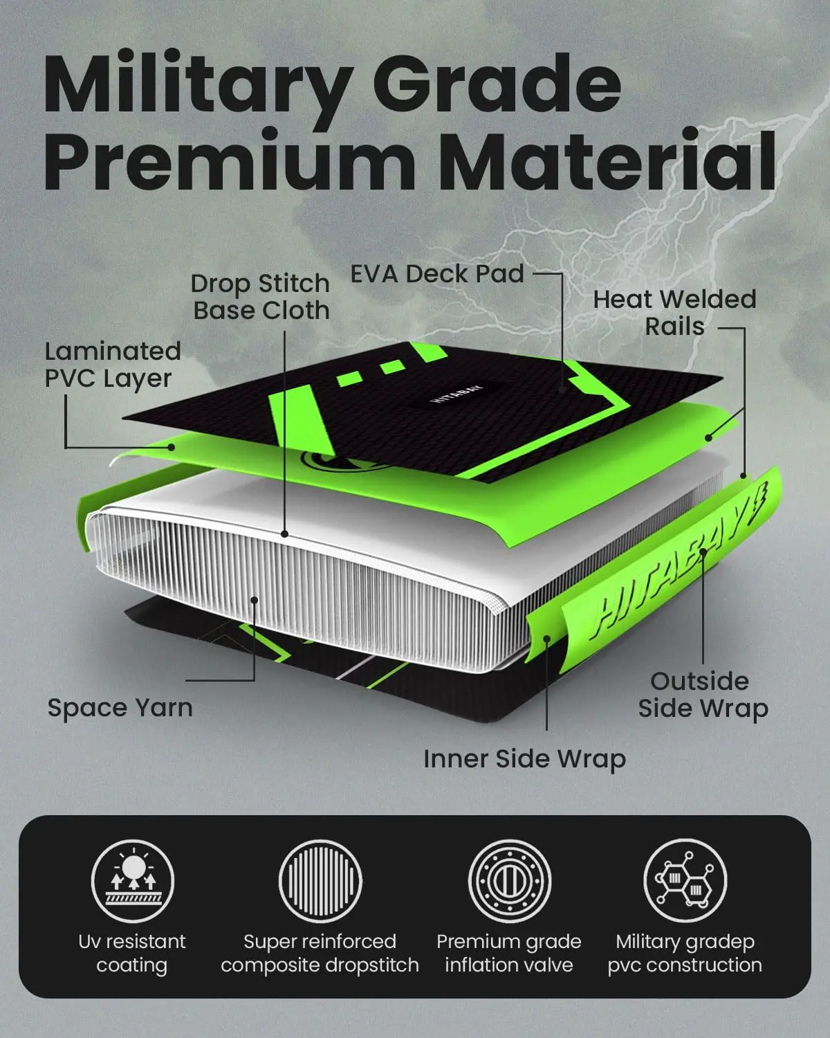 Paddle gonflable vert vue 7