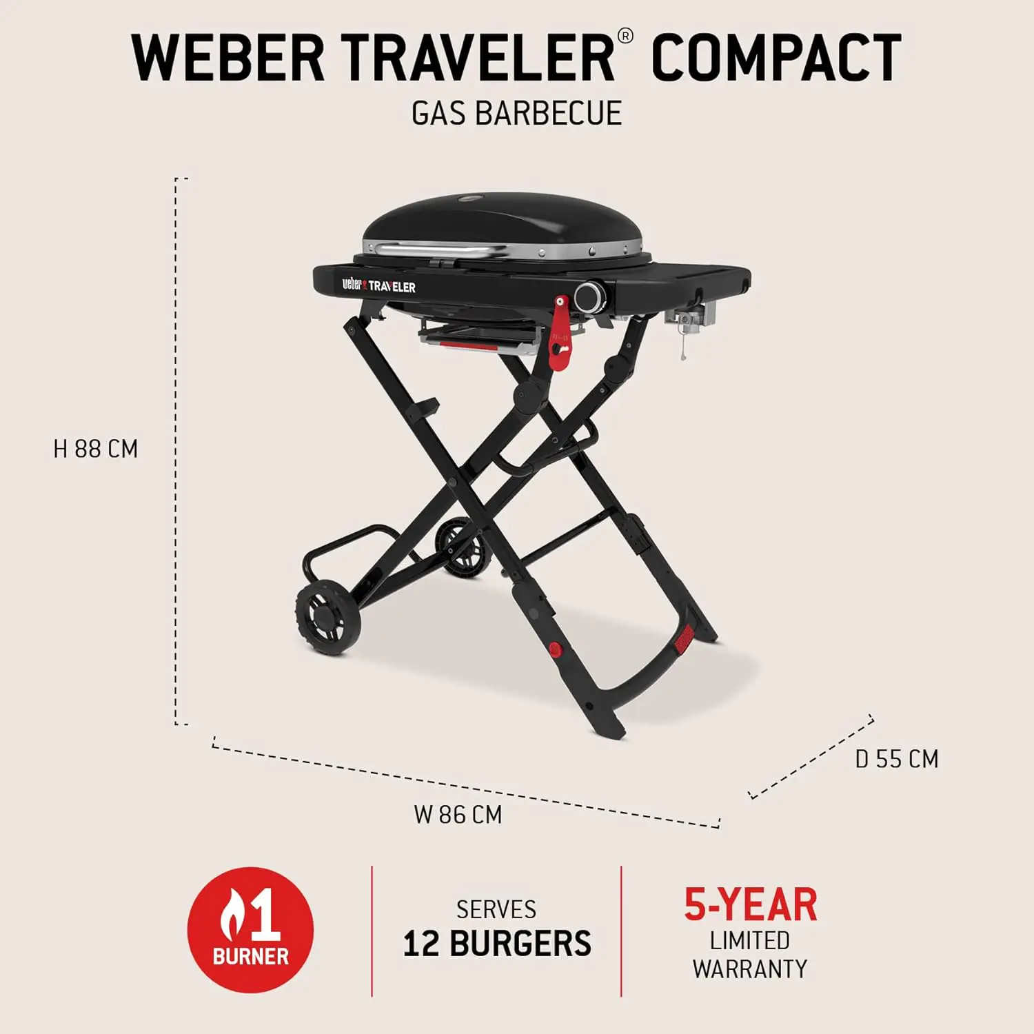 Barbecue weber en métal noir 65 x 86 vue 5