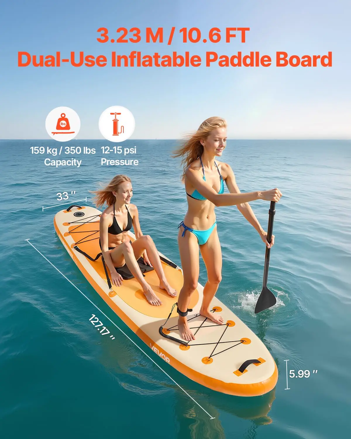 Paddle gonflable 83,8 x 15,2 cm vue 2