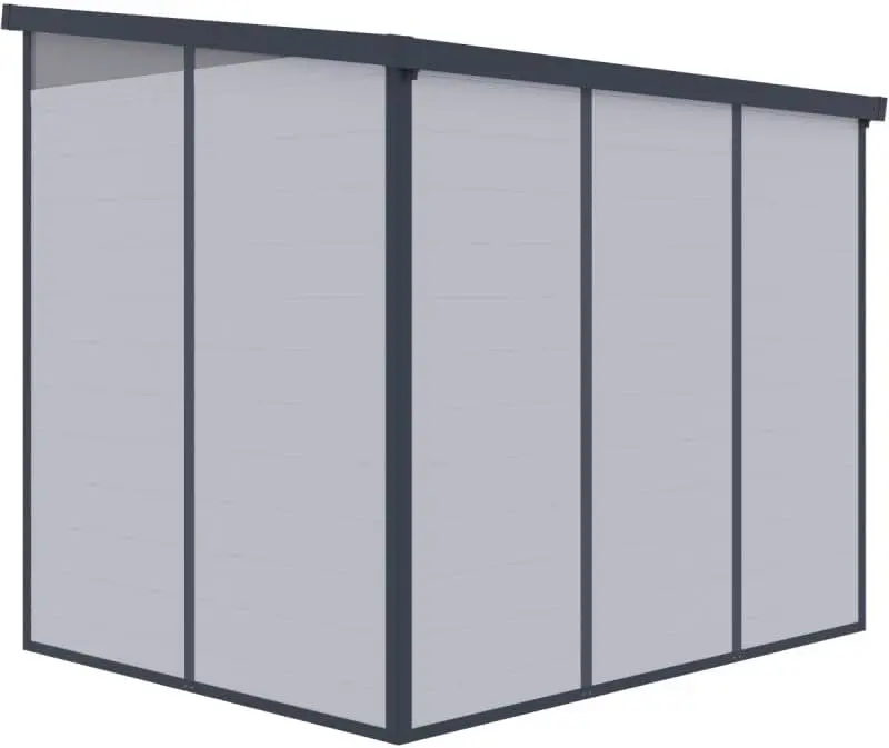 Abri de jardin en résine en aluminium gris 4,10m² vue 5
