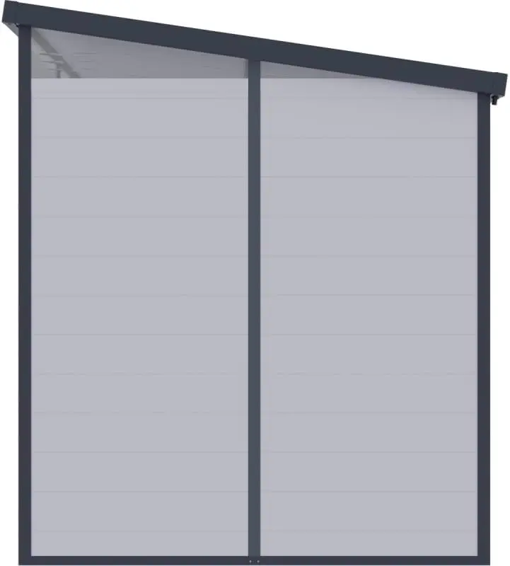 Abri de jardin en résine en aluminium gris 4,10m² vue 6