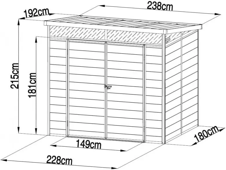 Abri de jardin en résine en aluminium gris 4,10m² vue 7