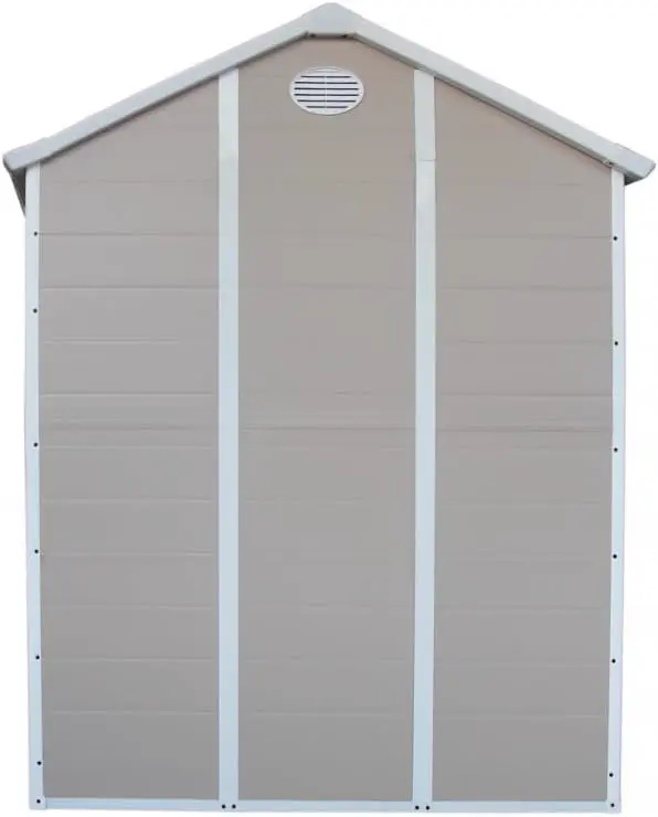 Abri de jardin en résine en acier beige 5,32m² vue 9