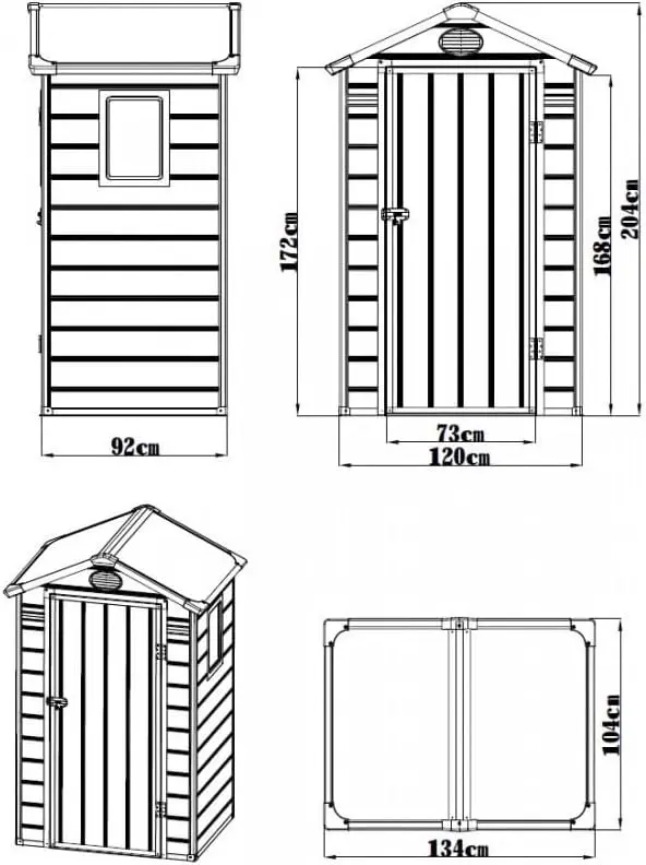 Abri de jardin en résine en acier beige 1,34m² vue 4