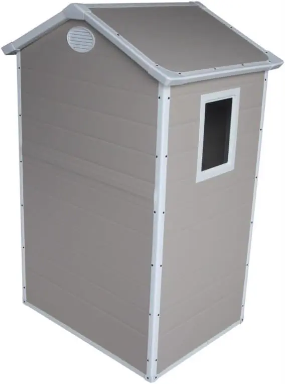 Abri de jardin en résine en acier beige 1,34m² vue 6