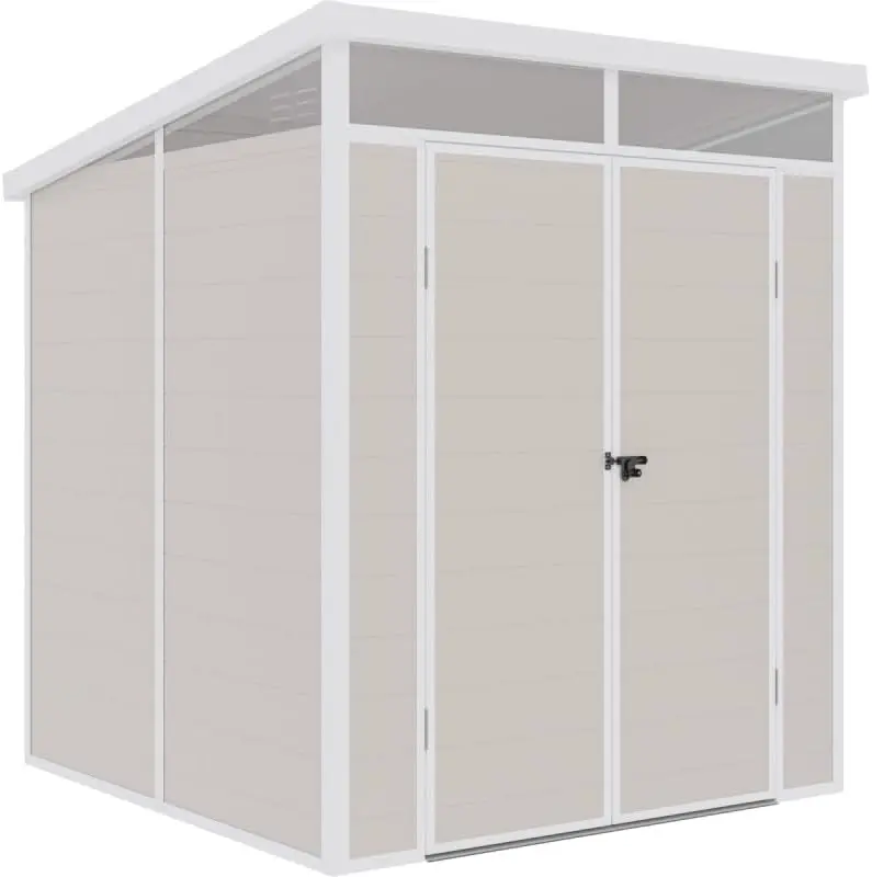 Jôbu Abri de Jardin Monopente en Résine Beige 3,24m² | Structure