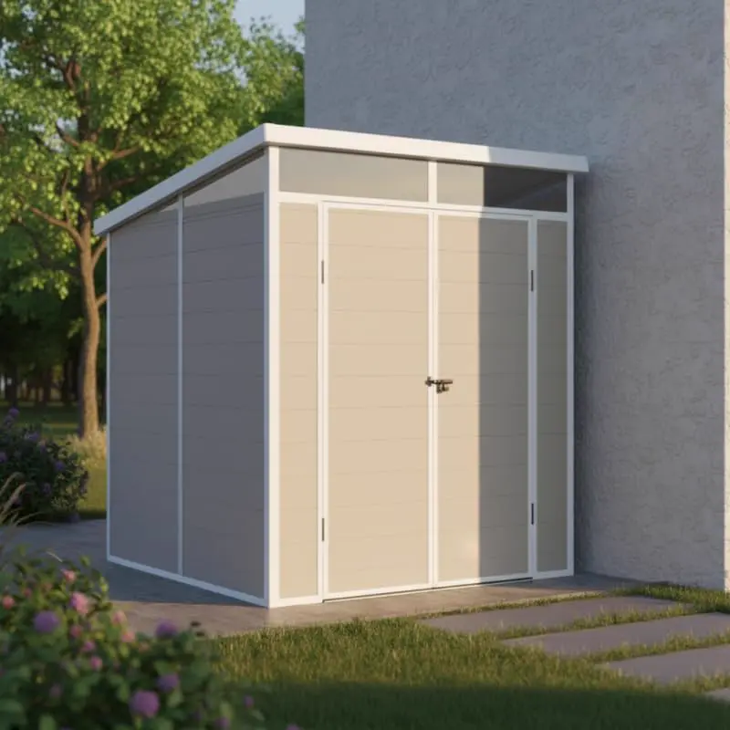 Abri de jardin en résine en résine beige 3,24m² vue 2