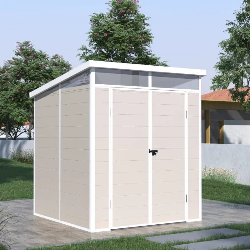 Abri de jardin en résine en résine beige 3,24m² vue 3