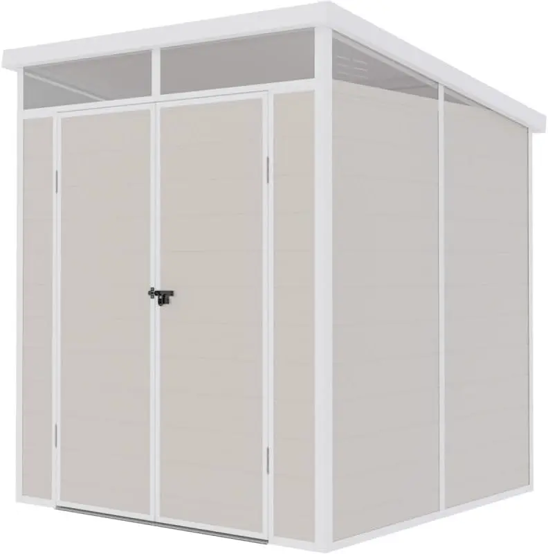 Abri de jardin en résine en résine beige 3,24m² vue 8