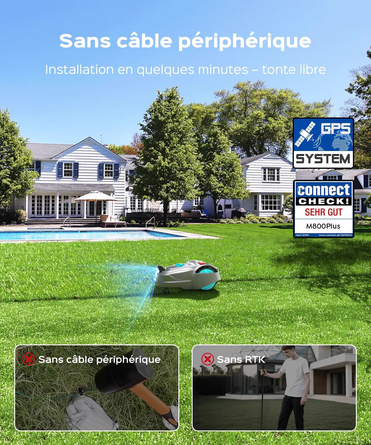 Robot tondeuse 800 m² vue 4