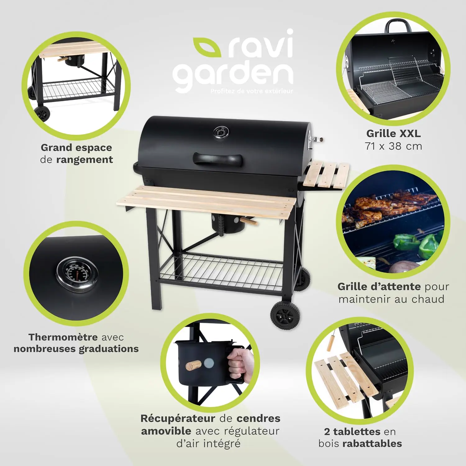 Barbecue weber en bois 71 x 38 cm vue 2