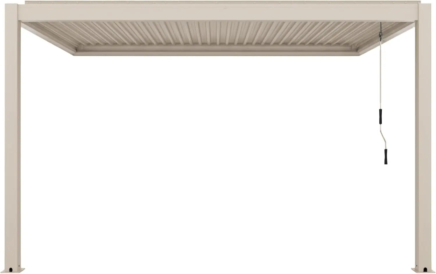 Pergola en aluminium crème 3x4m adossée vue 4