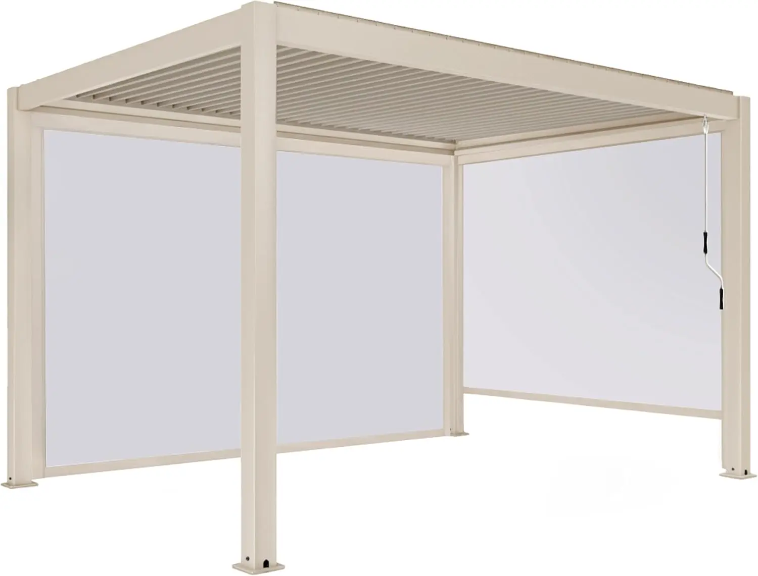 Pergola en aluminium crème 12 m² autoportée 2 stores vue 5