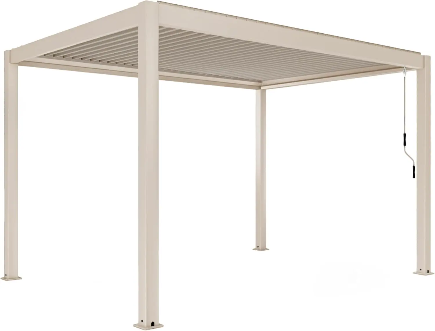 Pergola en aluminium crème 12 m² autoportée 3 stores vue 6