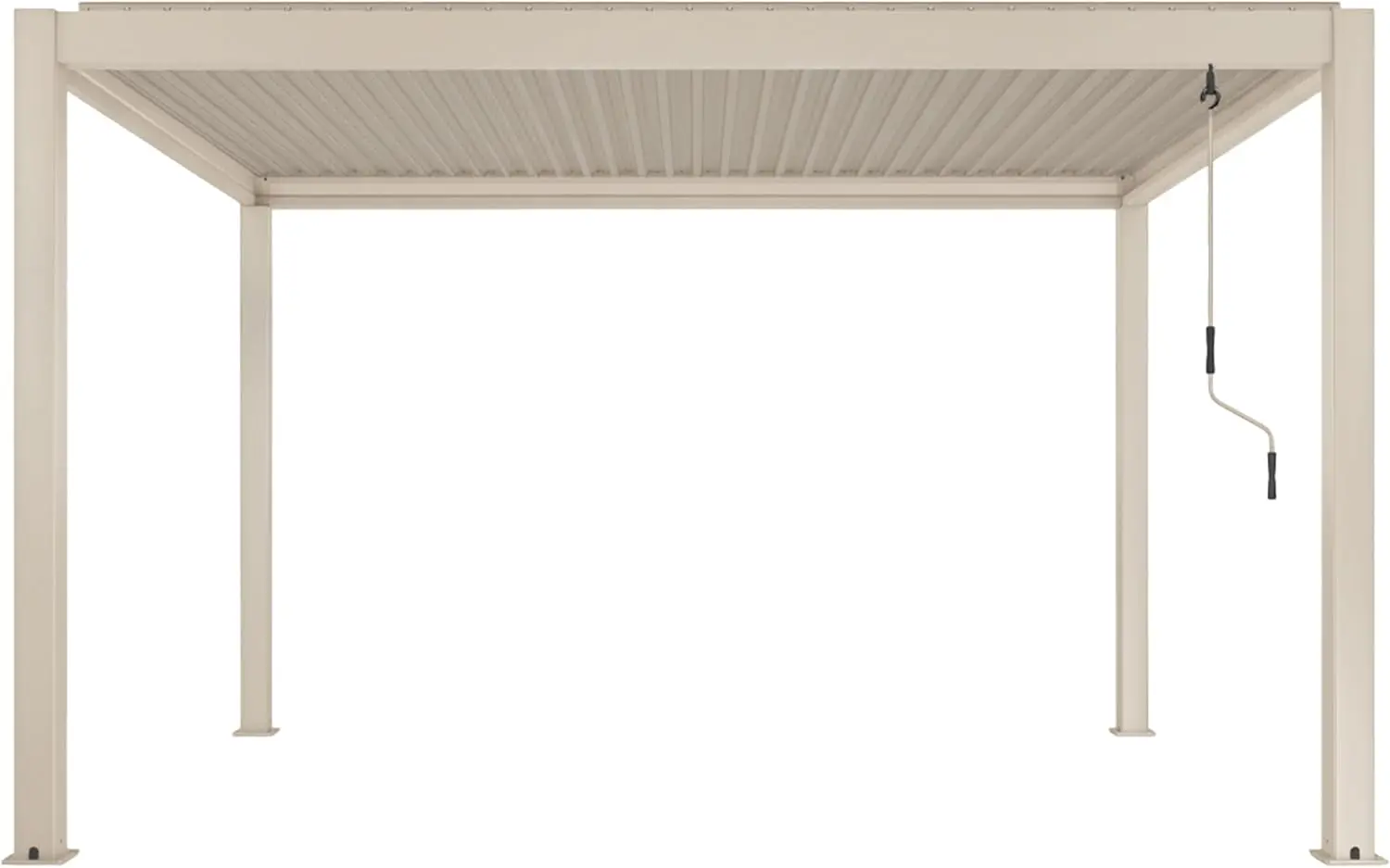 Pergola en aluminium crème 12 m² autoportée 3 stores vue 7