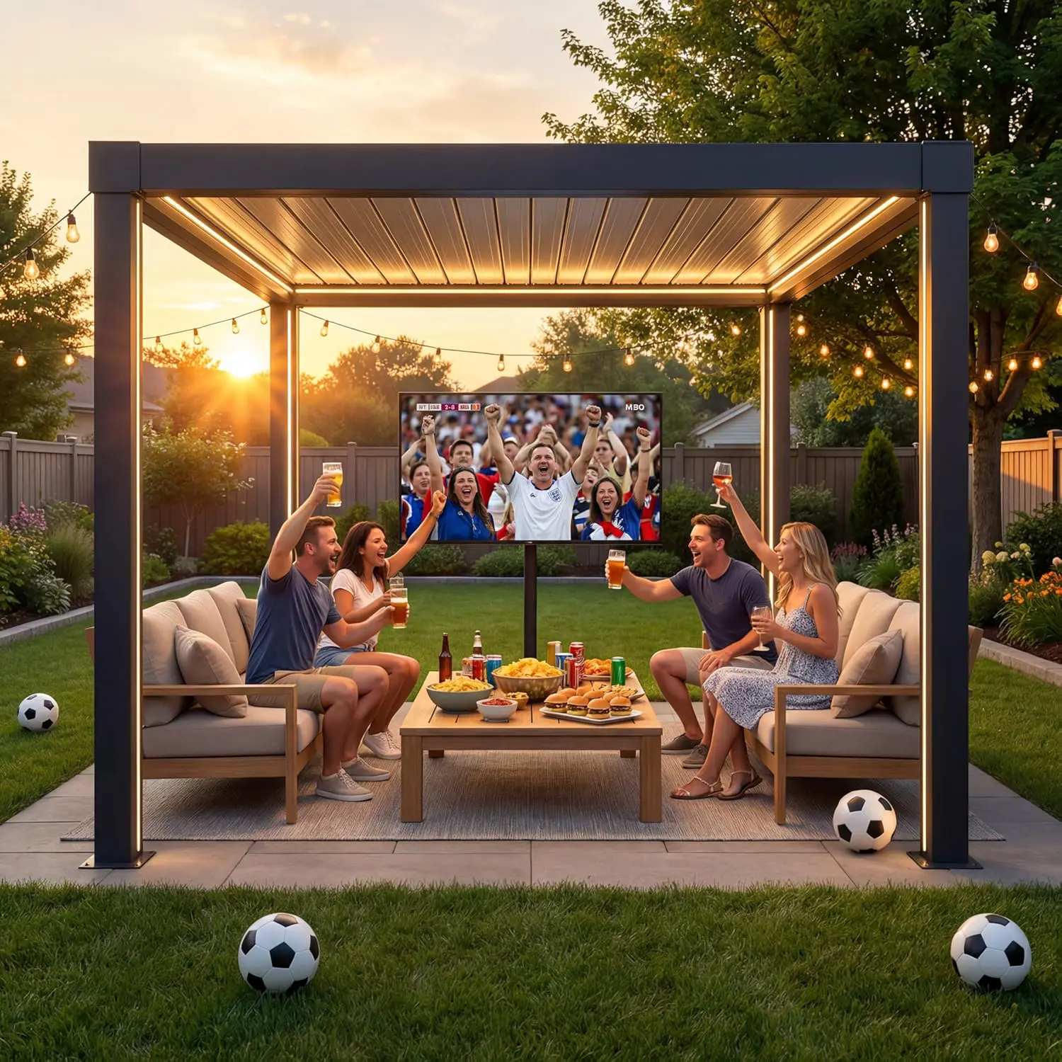 Pergola en aluminium anthracite 9 m² vue 10