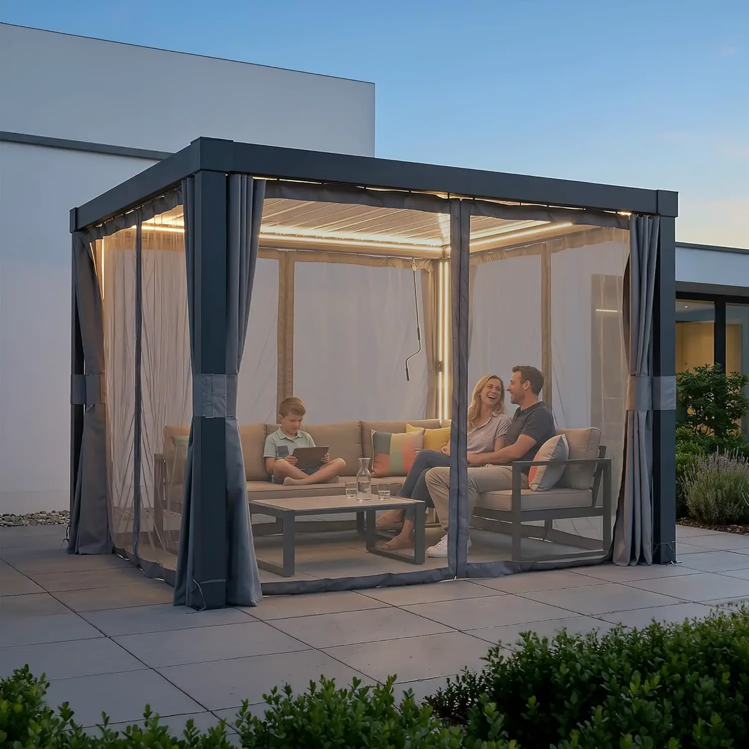 Pergola en aluminium anthracite 9 m² vue 12