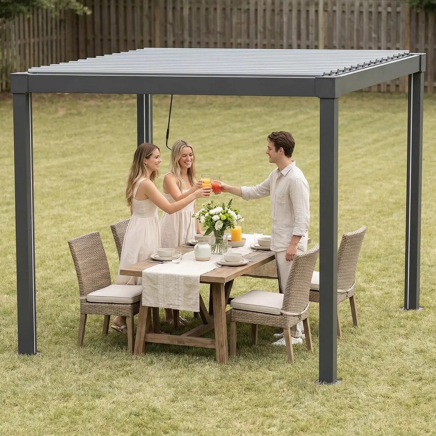 Pergola en aluminium anthracite 9 m² vue 13