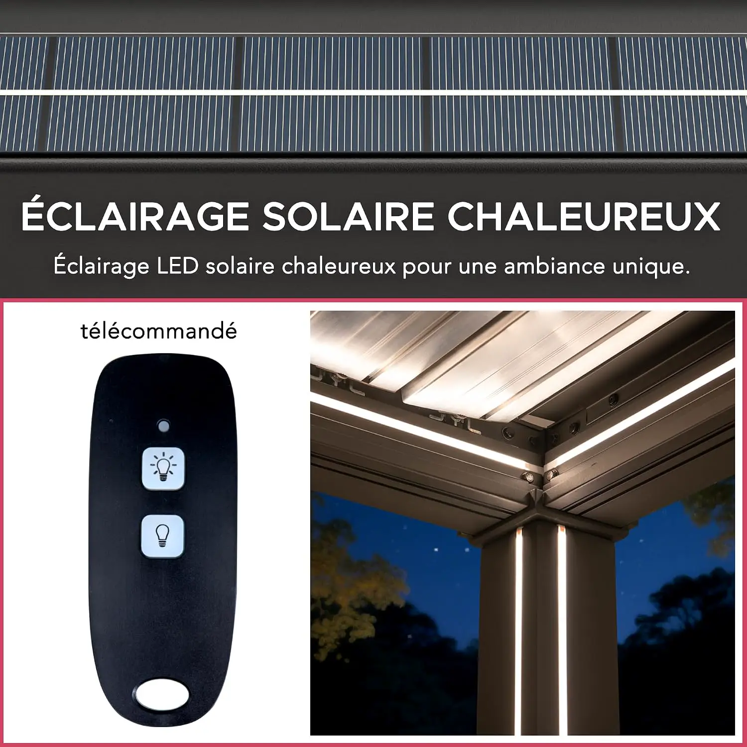 Pergola en aluminium 4x3 m vue 4
