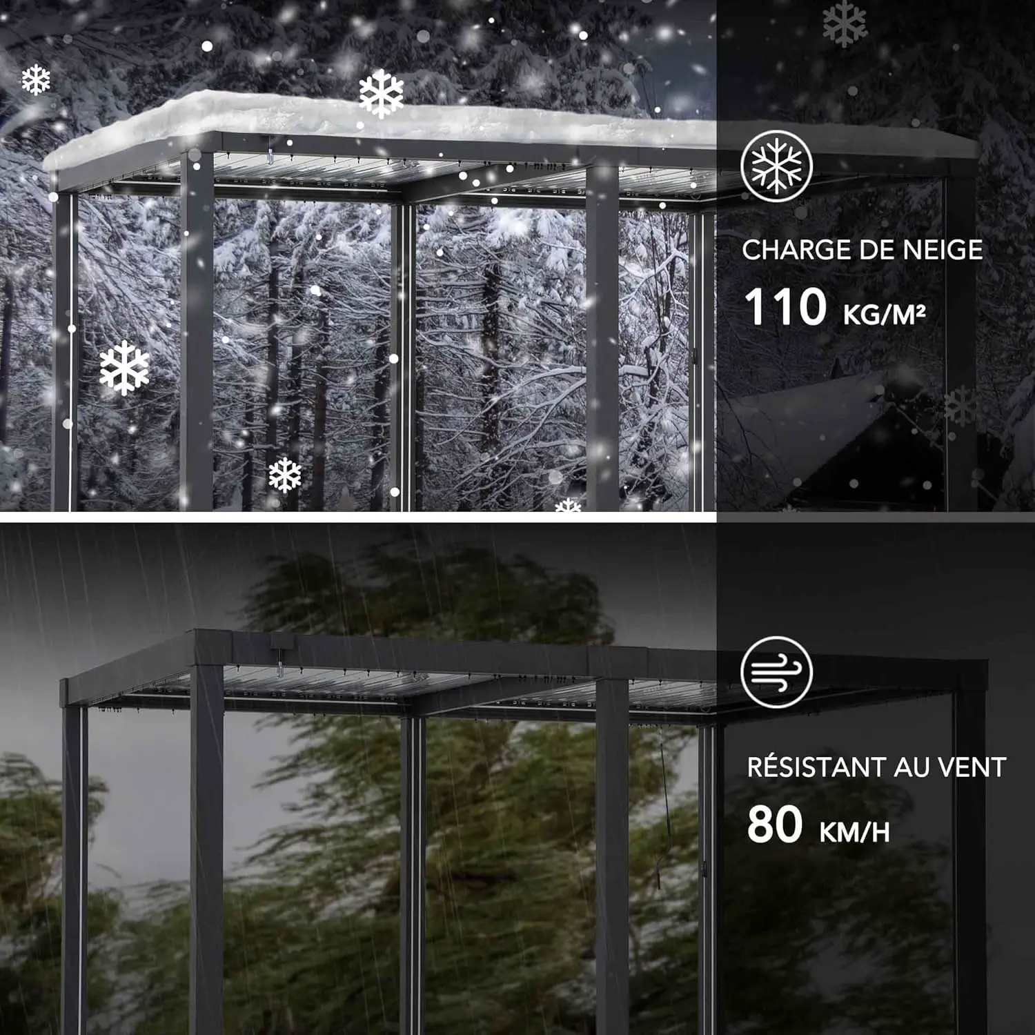 Pergola en aluminium 4x3 m vue 6