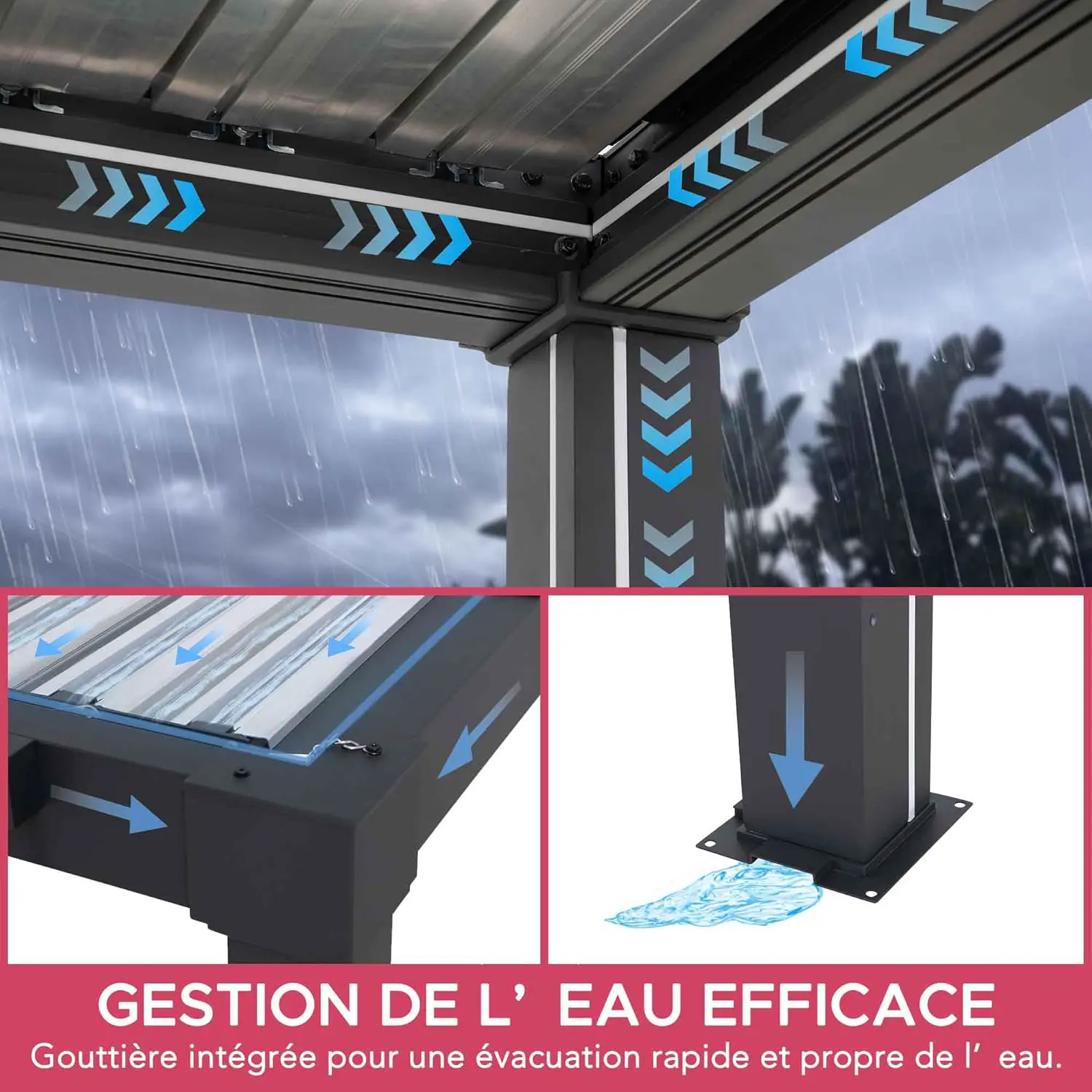 Pergola en aluminium 4x3 m vue 7