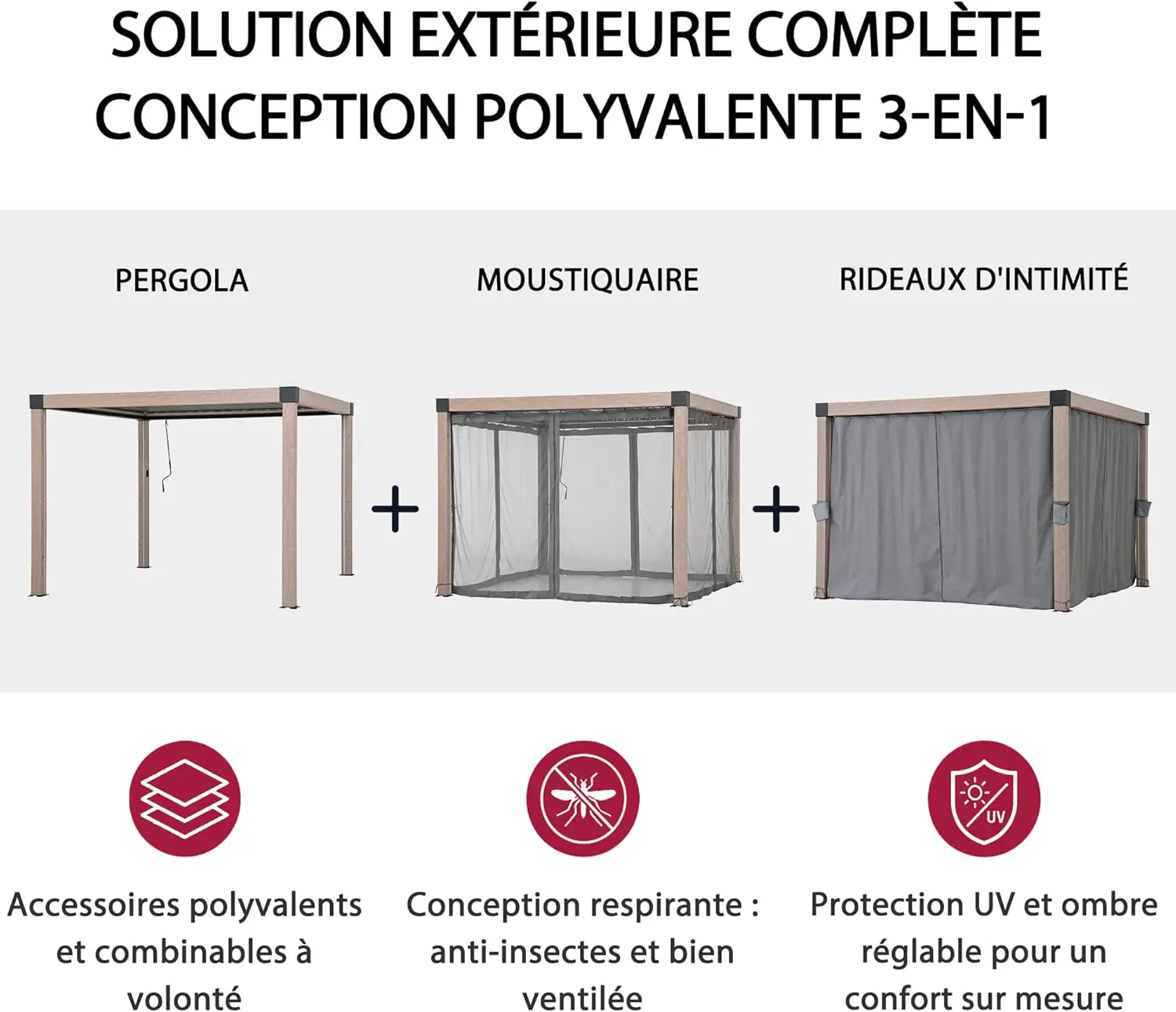 Pergola en aluminium 9 m² vue 2