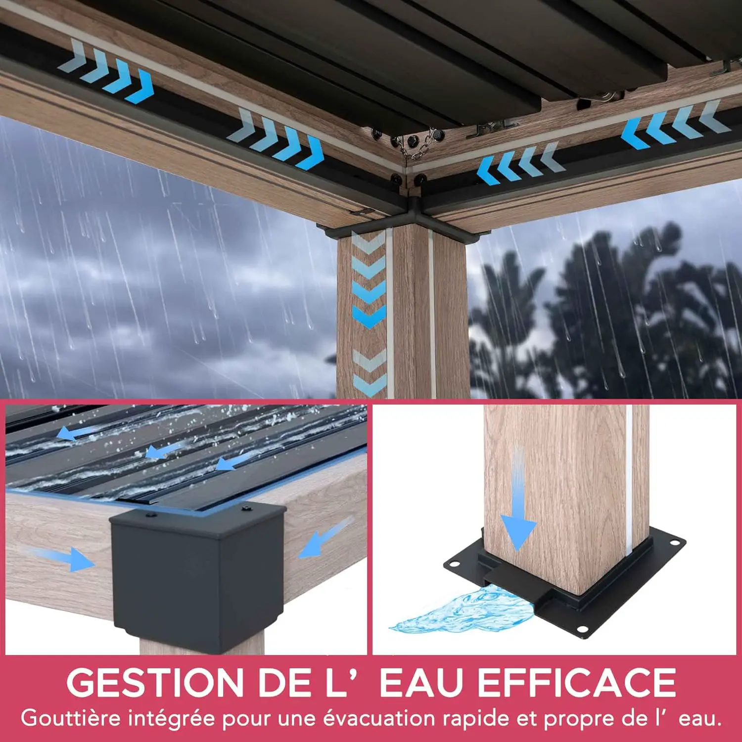Pergola en aluminium 9 m² vue 7