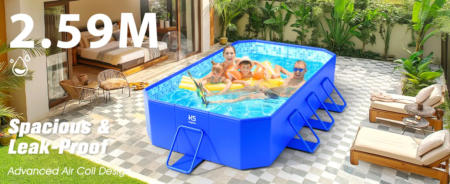 Piscine hors sol en aluminium 185 × 51 cm — contenu détaillé 7