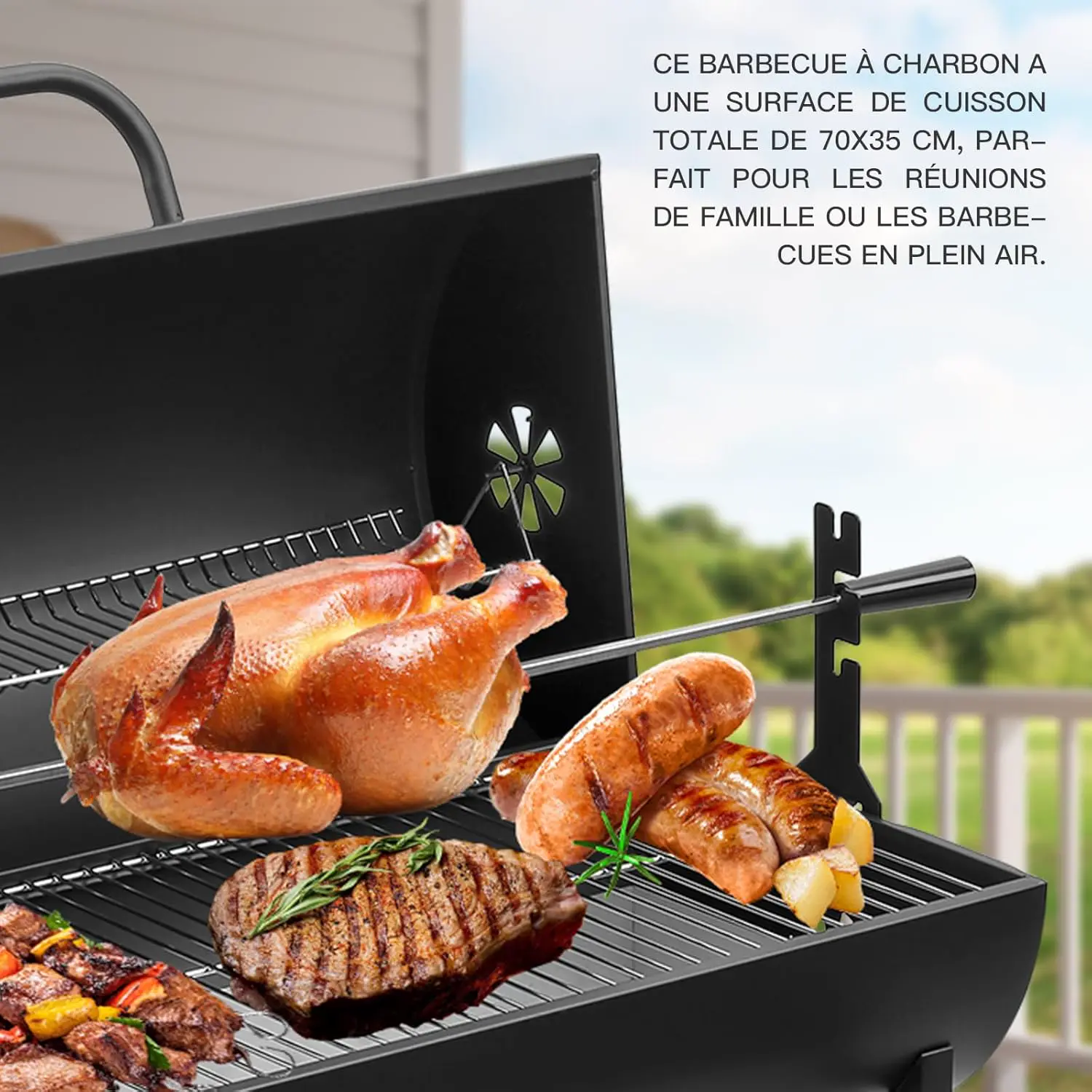 Barbecue weber en métal 77 x 42 vue 2