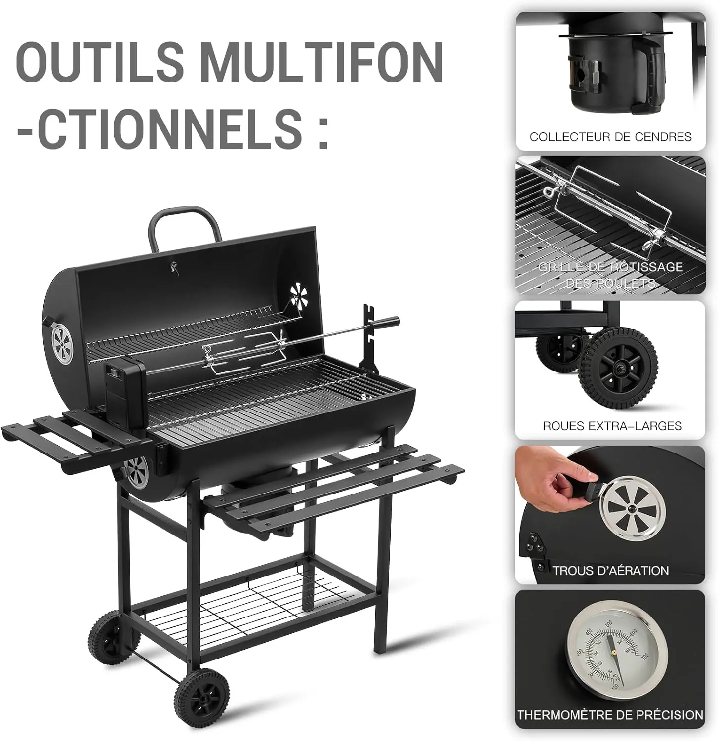 Barbecue weber en métal 77 x 42 vue 3
