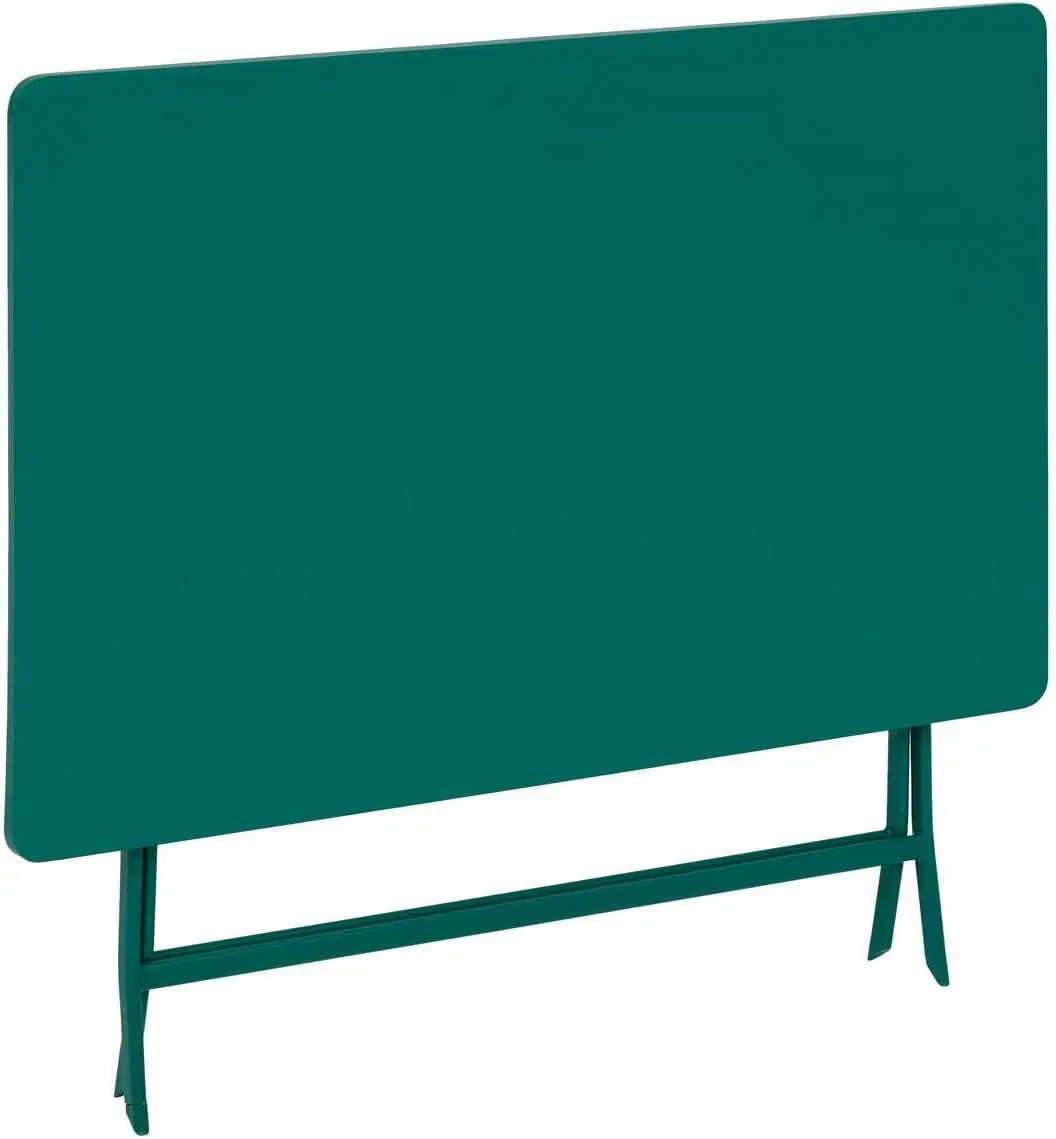 Table de jardin 4 places en acier vert 70 x 70 vue 4