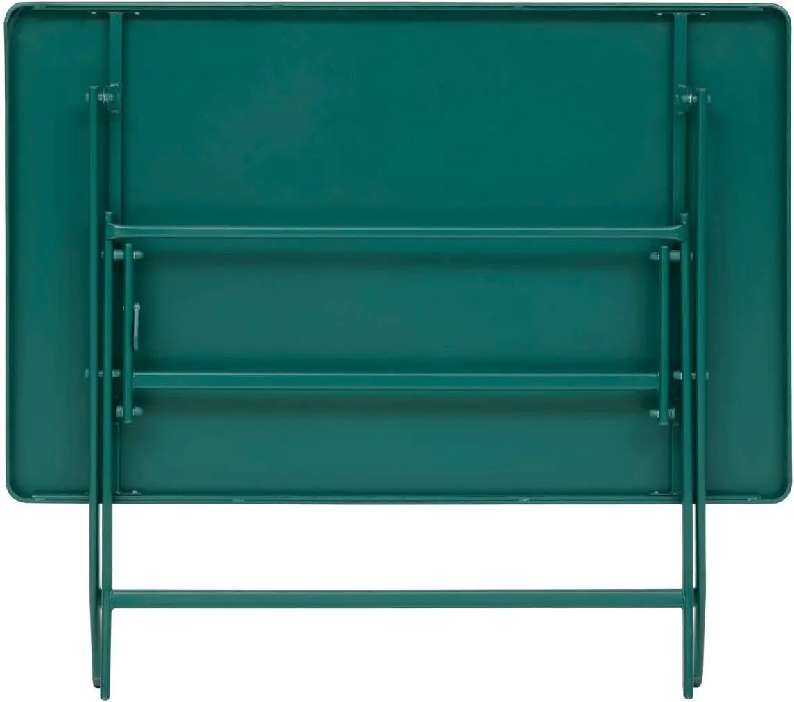 Table de jardin 4 places en acier vert 70 x 70 vue 6