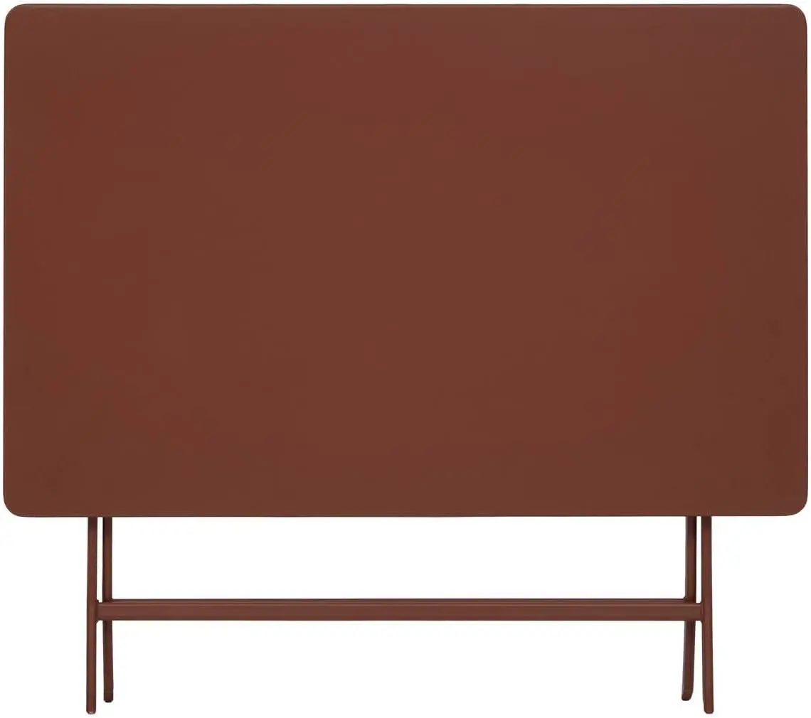 Table de jardin 4 places en acier marron 110x70cm vue 4
