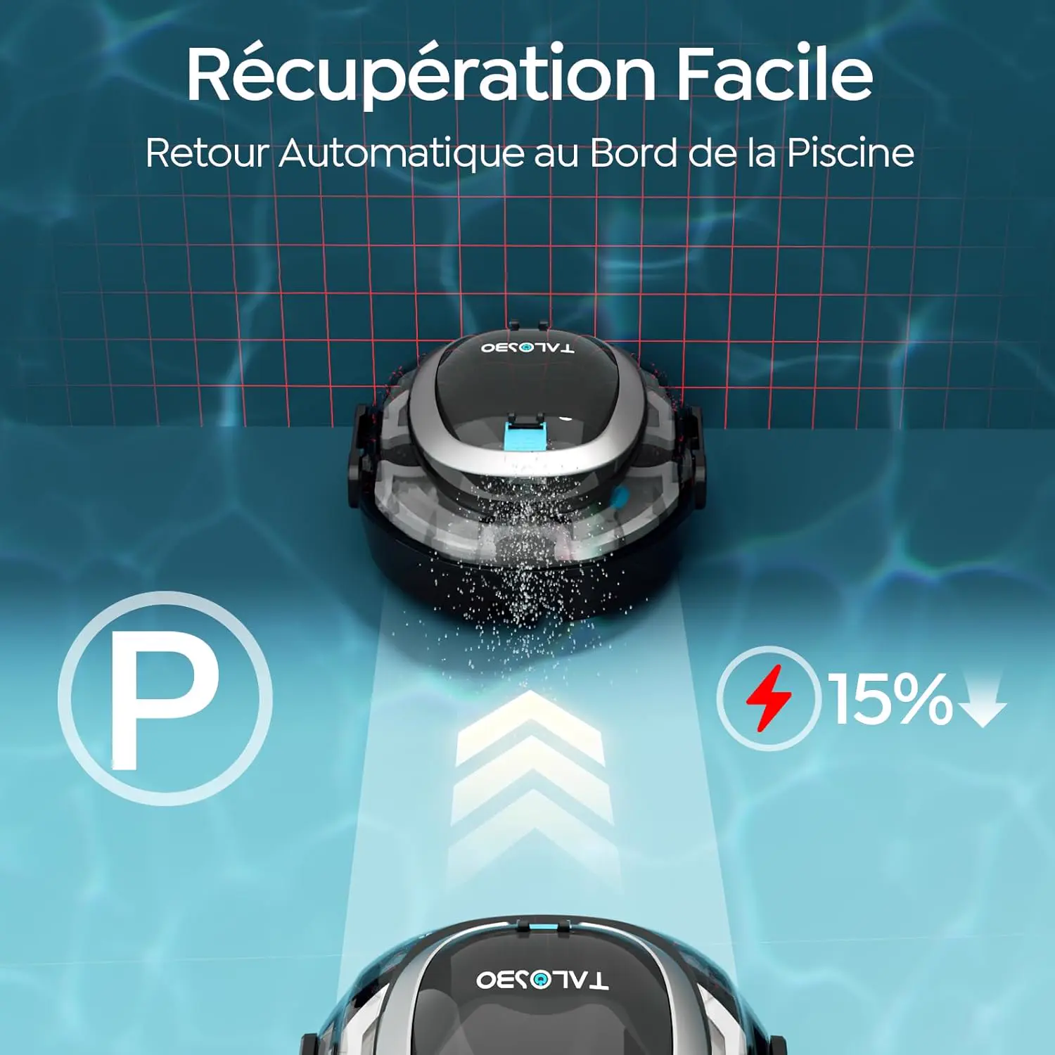 Robot piscine sable 85 m² vue 6