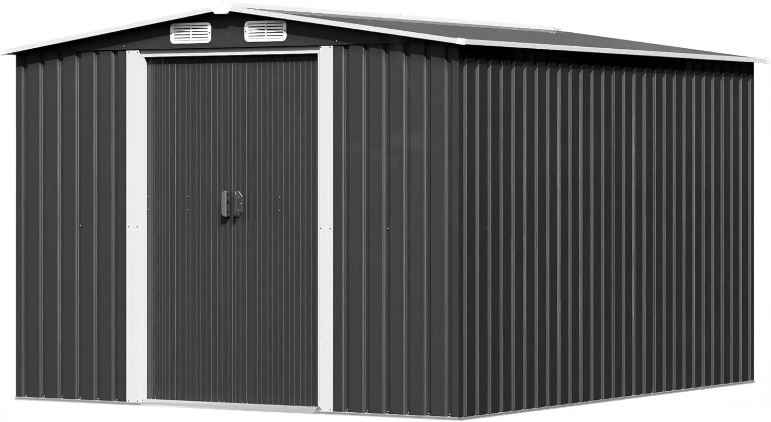 Abri de jardin en métal en acier anthracite 301 x 178 cm vue 8