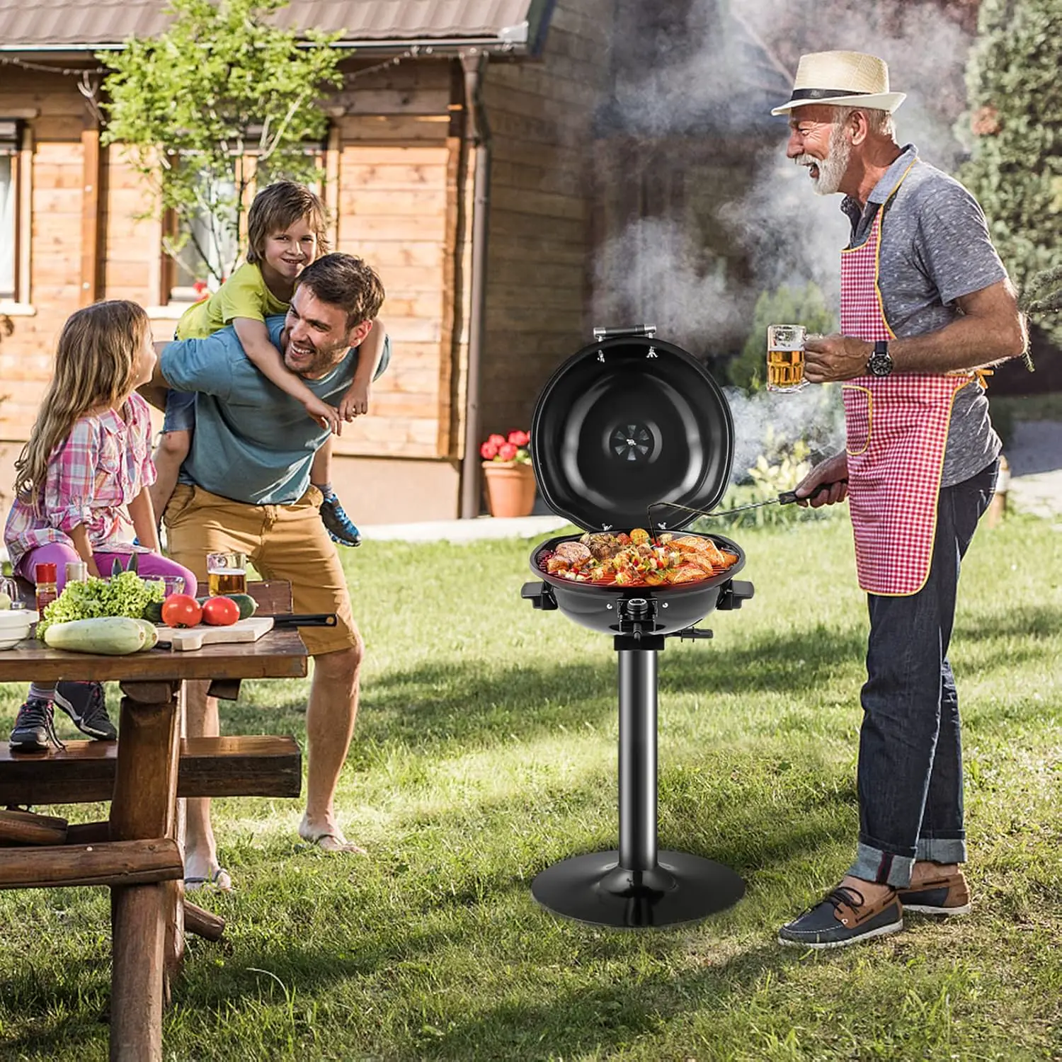 Barbecue électrique 10 places en métal noir 44 x 52 vue 9
