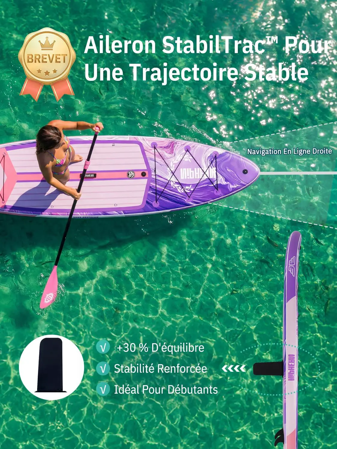 Paddle gonflable 2 places 83X15cm vue 4