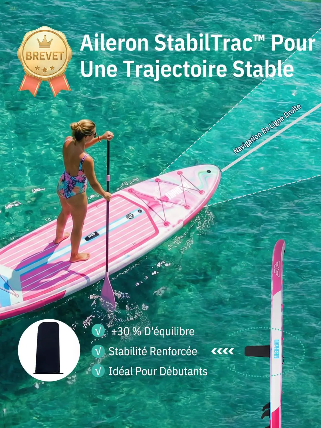 Paddle gonflable 2 places 83X15cm vue 4